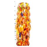 Art glass 8in orange spatter end of day vase