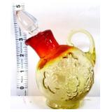 Vntg Kanawha amberina flash mini ball pitcher