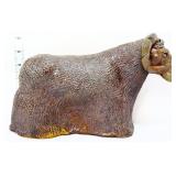 Esther Starke signed pottery ram figure as is