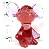 Fenton 3in pink mouse figure
