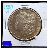 1887S Morgan silver dollar