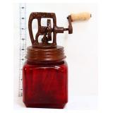 Red #10 glass churn