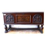 1920s carved cedar lined blanket chest