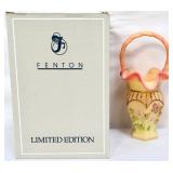 Fenton burmese diamond butterfly basket in box