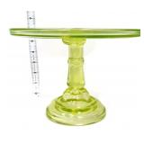 Vntg vaseline 6in tall cake stand, glows
