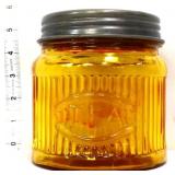Amber glass tea canister with lid