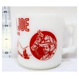 Vntg Hazel Atlas milk glass Ranger Joe mug