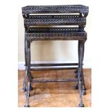 Lot of 3 black metal nesting tables