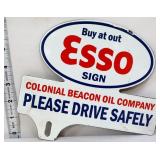 Porcelain 8x7.25 Esso tag topper
