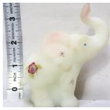 Fenton white satin berry & blossom elephant