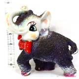 Vintage 5in black/white elephant figure