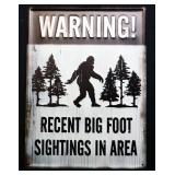 Metal Warning Bigfoot Sightings sign