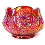 Indiana heirloom sunset red carnival hobstar bowl