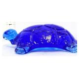 Vintage cobalt Pilgrim turtle figure