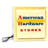 Vntg 18x18 American Hardware Stores lighted sign