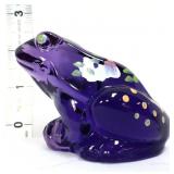 Fenton purple frog with flowers on back