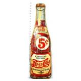 Vntg metal 8x29.5 Pepsi Cola bottle sign
