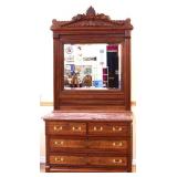 Victorian marble top dresser with mirror see pics