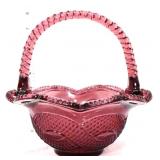 Vntg amethyst glass basket