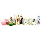 Mixed estate lot, inc pink figural girl planter