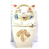 Vintage bunny in basket cookie jar see pics