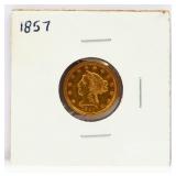 1857 $2.5 gold coin