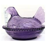 Purple 7in hen on nest-not vintage