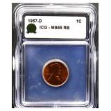 Graded MS65 1957D Lincoln penny