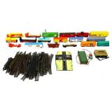 Estate lot of train cars and train tracks