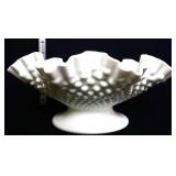 Milk glass hobnail 10.75in bowl