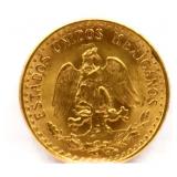 1945 Mexican 2 pesos gold piece