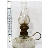 Vntg clear glass mini finger oil lamp