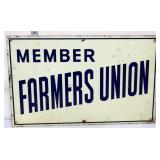 Vntg metal 16x10 Farmers Union Member sign