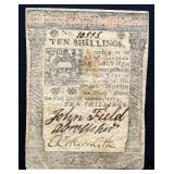 1773 Pennsylvania 10 shillings colonial note