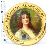Vntg metal President Suspenders tip tray
