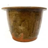 Vntg 5.5in stoneware milk crock jar