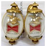 Pair Budweiser electric adv wall sconces