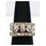 Sterling white sapphire ring, lab created