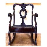 Vintage carved mahogany rocker