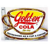 Porcelain 8x5.5 Gold-En Cola sign