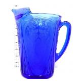 Vntg cobalt royal lace 8in pitcher