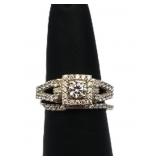 Sterling white sapphire wedding set, lab created
