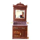 Victorian marble top wash stand w mirror see pics