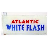 Vntg 10.75x4.5 Atlantic White Flash ad glass