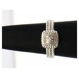 Sterling white sapphire ring, lab created