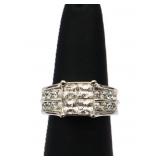 Sterling white sapphire square ring, lab created