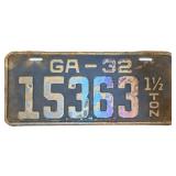 1932 Georgia license plate