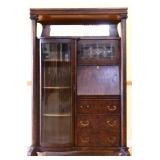Vintage oak bookcase secretary see photos