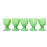 Lot of 5 jadeite child face egg cups