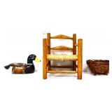 3 piece estate lot, inc wood doll chair